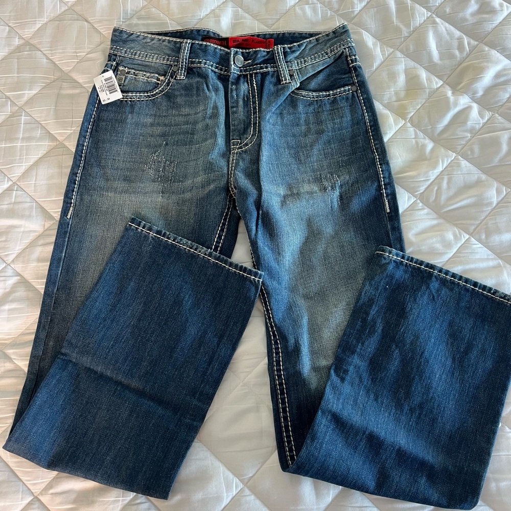 Classic Relaxed Fit Denim Straight Boot Jeans for Men